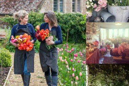 The Land Gardeners en su jardín de flores de Wardington Manor Oxfordshire