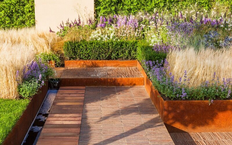 Acero Corten en el jardin