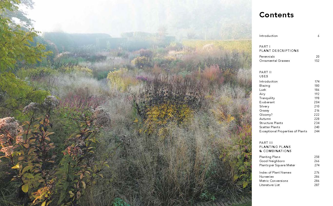 Indice de temas del libro Planting the Natural Garden de Piet Oudolf y Henk Gerritsen