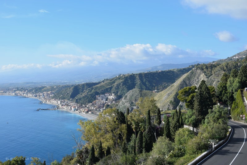 Vista desde Taormina en Sicilia