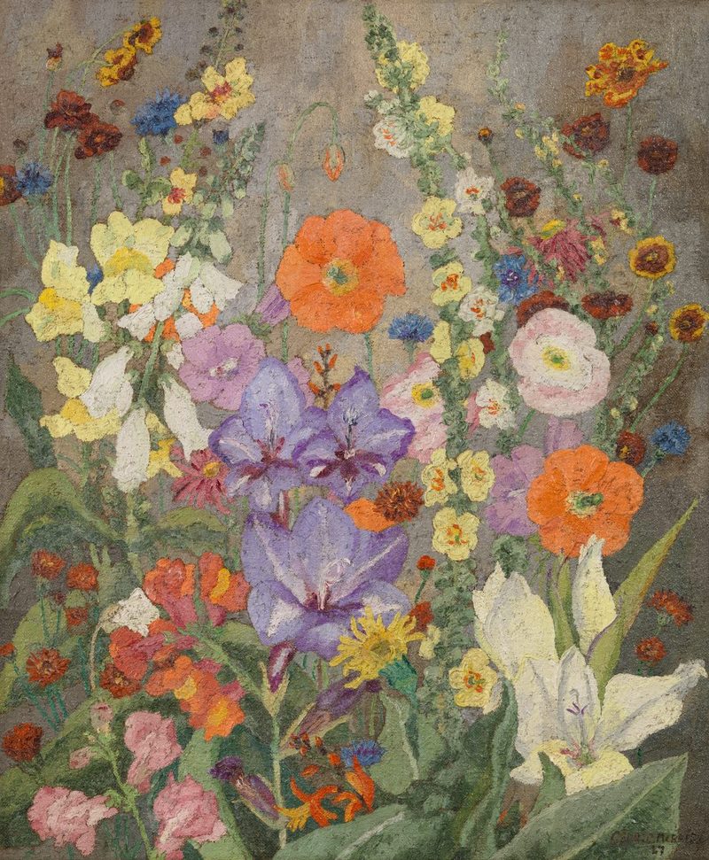 Summer flowers in a landscape. Cedric Morris, 1927. Flores de verano en el paisaje