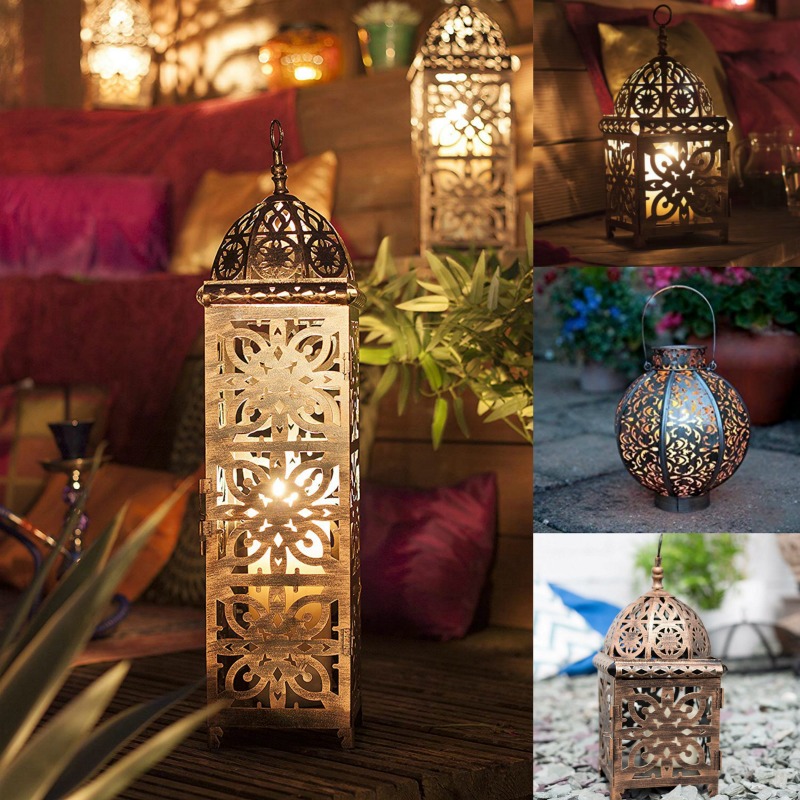 farolillo estilo marroquí con luz led