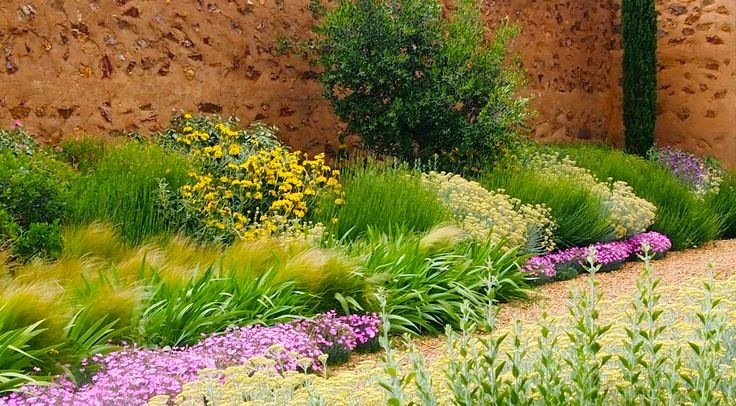 Jardin con plantas mediterráneas y gramineas en Toledo Miguel Urquijo