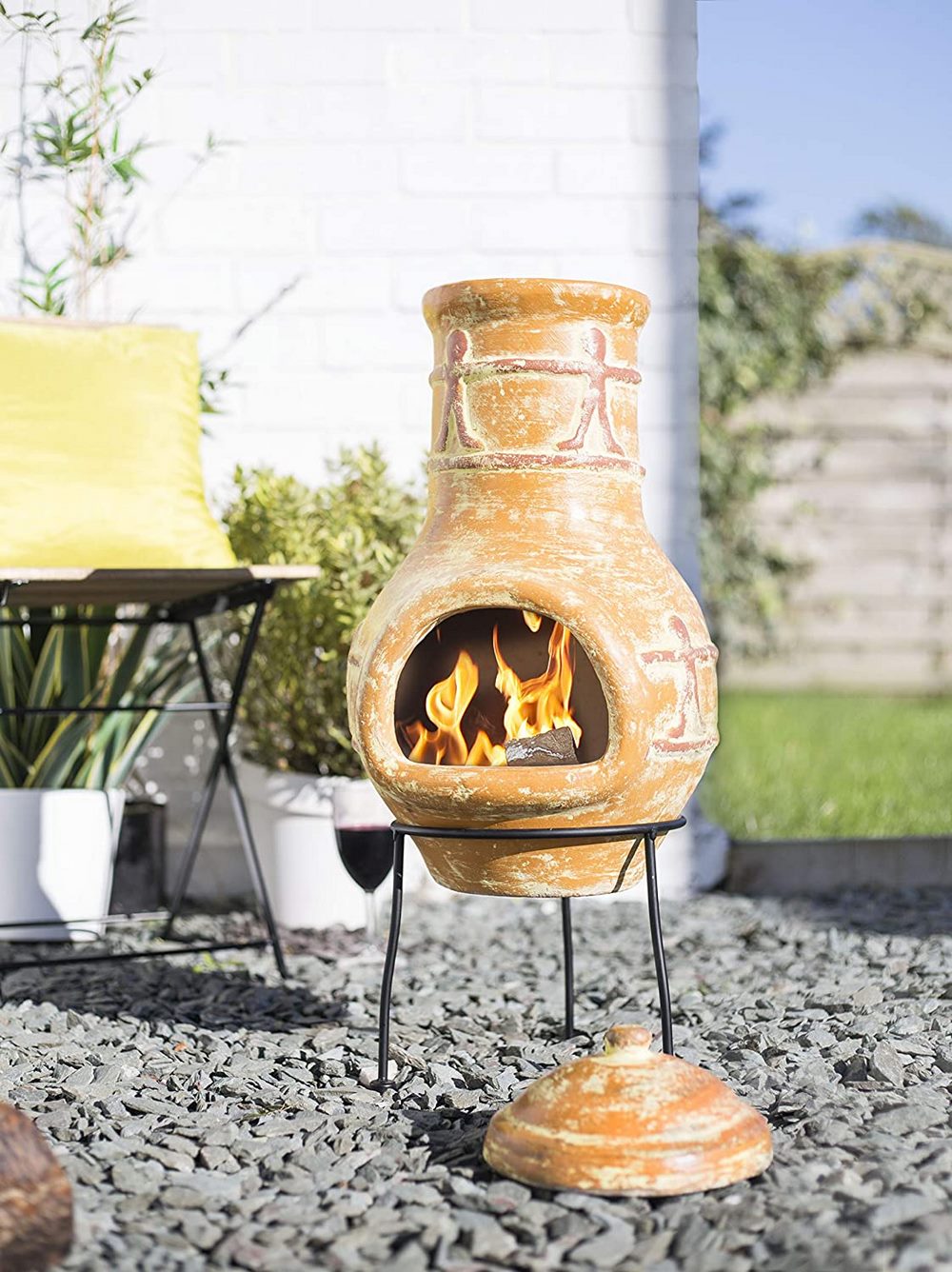 Chimenea mexicana de arcilla para el jardín o patio, estufas de exterior