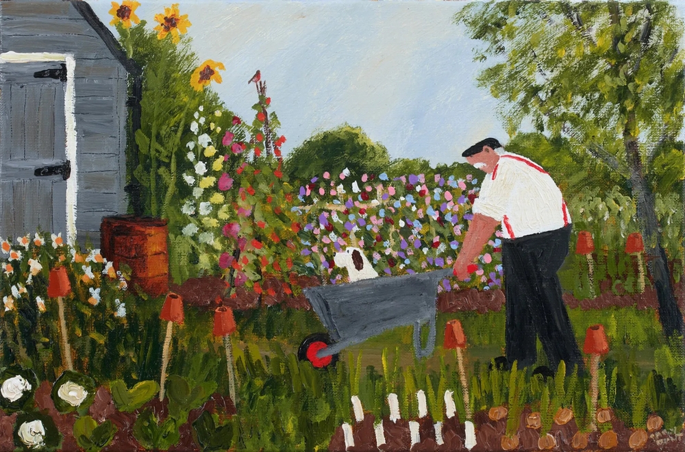 Gary Bunt huerto y jardín en la pintura