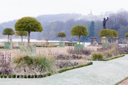 Jardín Italiano en Trentham Gardens en invierno