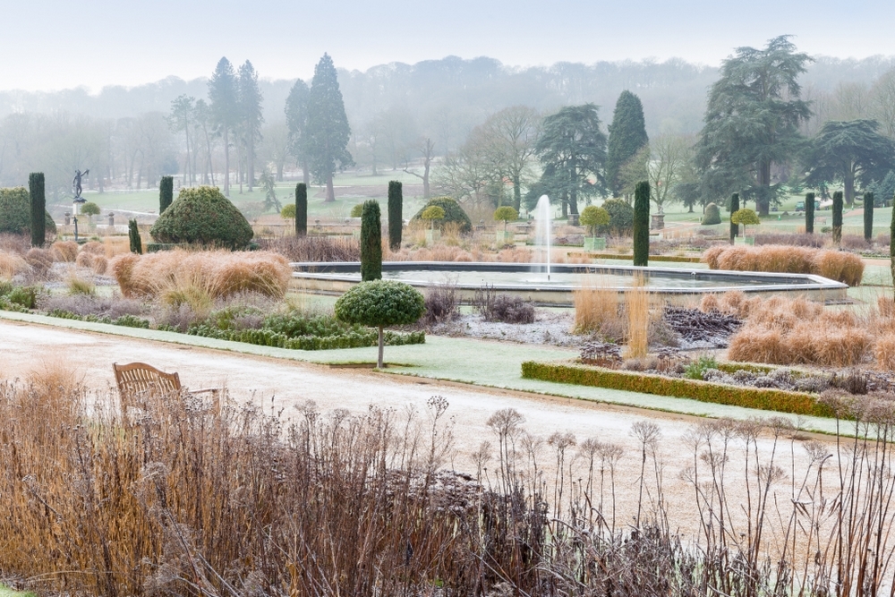 Jardín Italiano de Trentham Gardens en invierno